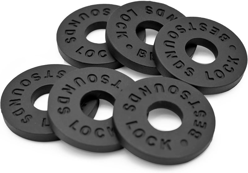 BestSounds Guitar Strap Blocks, 6PCS Premium Silicone Safety Locks (O Black) - Image 1